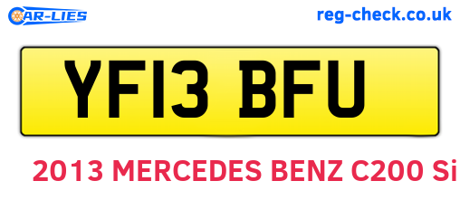 YF13BFU are the vehicle registration plates.