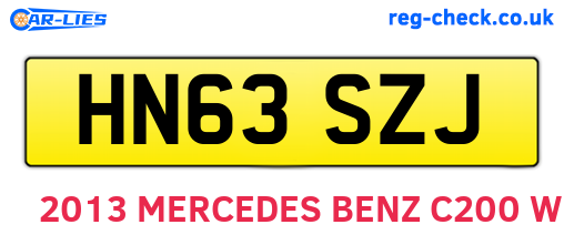 HN63SZJ are the vehicle registration plates.