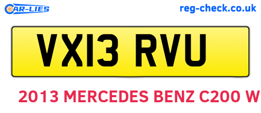VX13RVU are the vehicle registration plates.