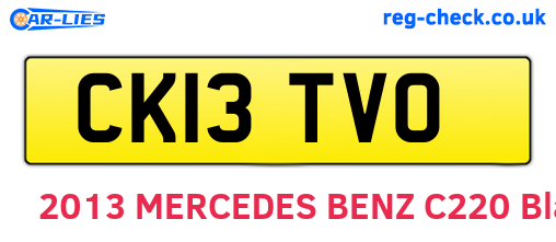 CK13TVO are the vehicle registration plates.