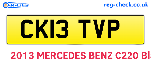 CK13TVP are the vehicle registration plates.