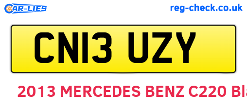 CN13UZY are the vehicle registration plates.