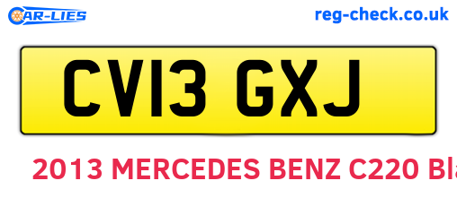 CV13GXJ are the vehicle registration plates.