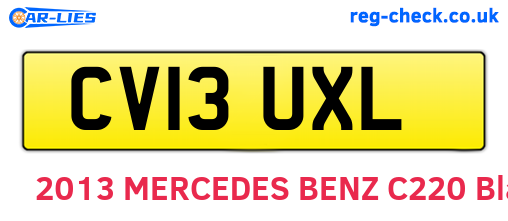 CV13UXL are the vehicle registration plates.