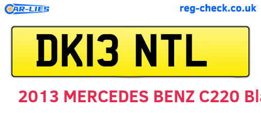 DK13NTL are the vehicle registration plates.