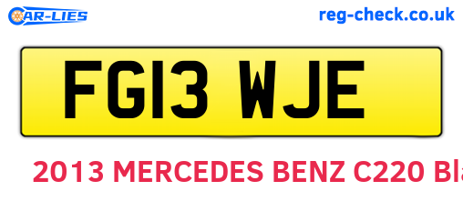 FG13WJE are the vehicle registration plates.
