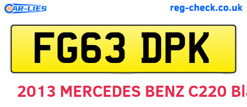 FG63DPK are the vehicle registration plates.