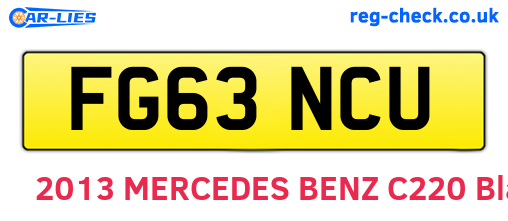 FG63NCU are the vehicle registration plates.