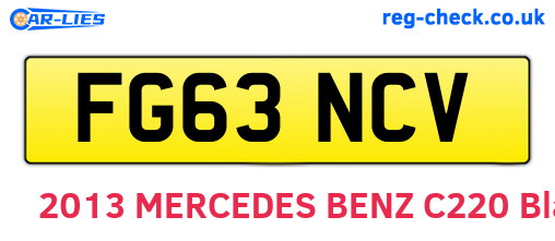 FG63NCV are the vehicle registration plates.
