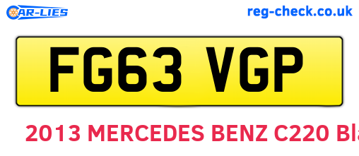 FG63VGP are the vehicle registration plates.