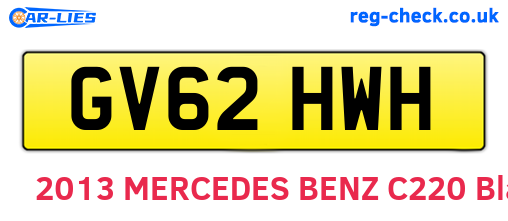 GV62HWH are the vehicle registration plates.