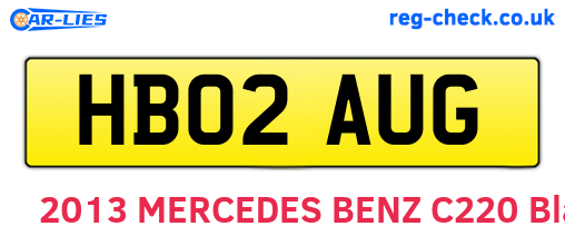 HB02AUG are the vehicle registration plates.