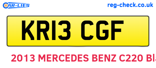 KR13CGF are the vehicle registration plates.