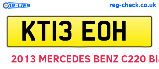 KT13EOH are the vehicle registration plates.