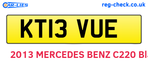 KT13VUE are the vehicle registration plates.
