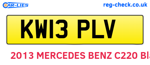 KW13PLV are the vehicle registration plates.