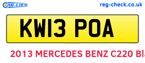 KW13POA are the vehicle registration plates.