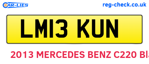 LM13KUN are the vehicle registration plates.
