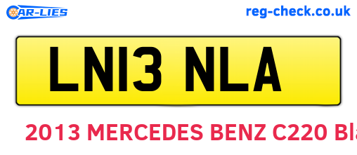 LN13NLA are the vehicle registration plates.