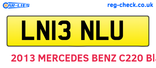 LN13NLU are the vehicle registration plates.