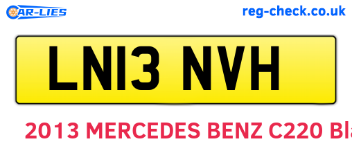 LN13NVH are the vehicle registration plates.