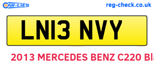 LN13NVY are the vehicle registration plates.