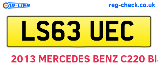 LS63UEC are the vehicle registration plates.