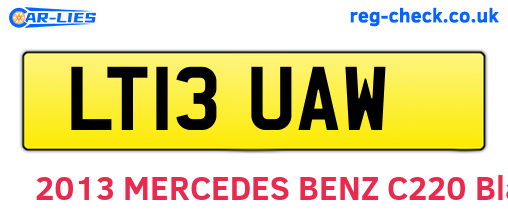 LT13UAW are the vehicle registration plates.