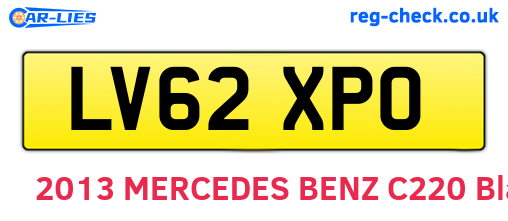 LV62XPO are the vehicle registration plates.