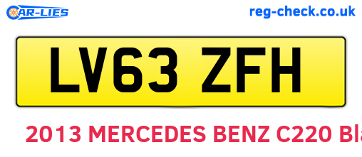 LV63ZFH are the vehicle registration plates.