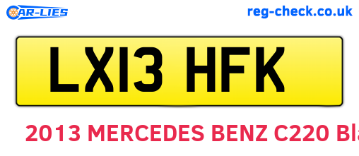 LX13HFK are the vehicle registration plates.