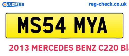 MS54MYA are the vehicle registration plates.