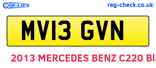 MV13GVN are the vehicle registration plates.