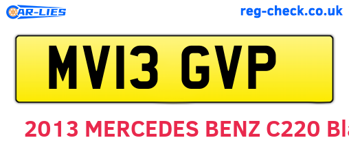 MV13GVP are the vehicle registration plates.