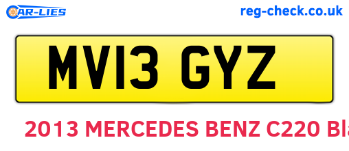 MV13GYZ are the vehicle registration plates.