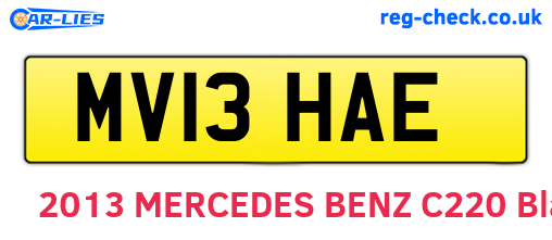 MV13HAE are the vehicle registration plates.