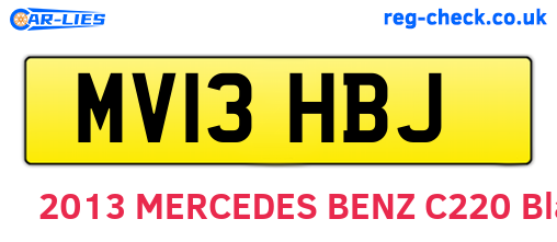 MV13HBJ are the vehicle registration plates.