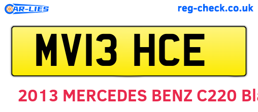 MV13HCE are the vehicle registration plates.