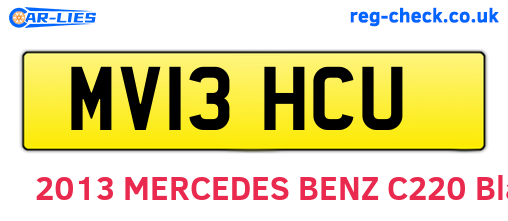 MV13HCU are the vehicle registration plates.