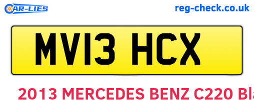 MV13HCX are the vehicle registration plates.