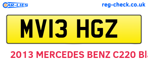 MV13HGZ are the vehicle registration plates.