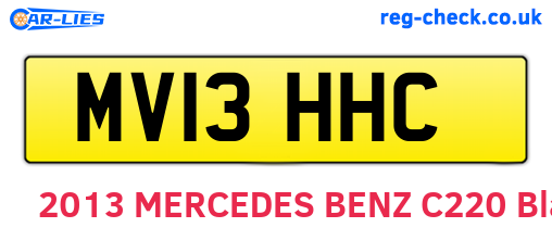 MV13HHC are the vehicle registration plates.