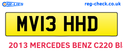MV13HHD are the vehicle registration plates.