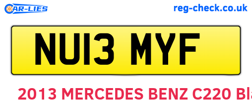 NU13MYF are the vehicle registration plates.