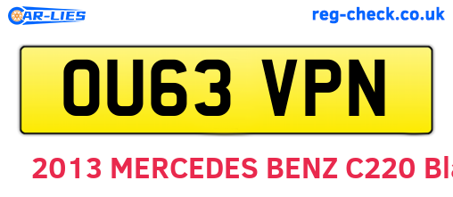 OU63VPN are the vehicle registration plates.