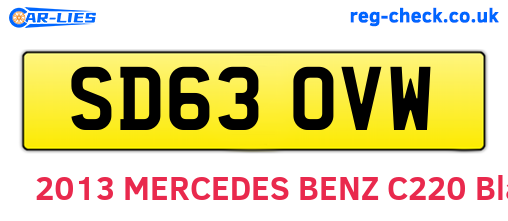 SD63OVW are the vehicle registration plates.