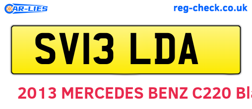 SV13LDA are the vehicle registration plates.