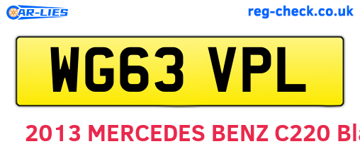 WG63VPL are the vehicle registration plates.