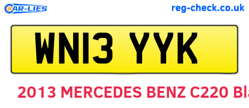 WN13YYK are the vehicle registration plates.