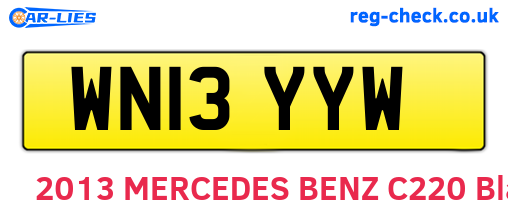 WN13YYW are the vehicle registration plates.